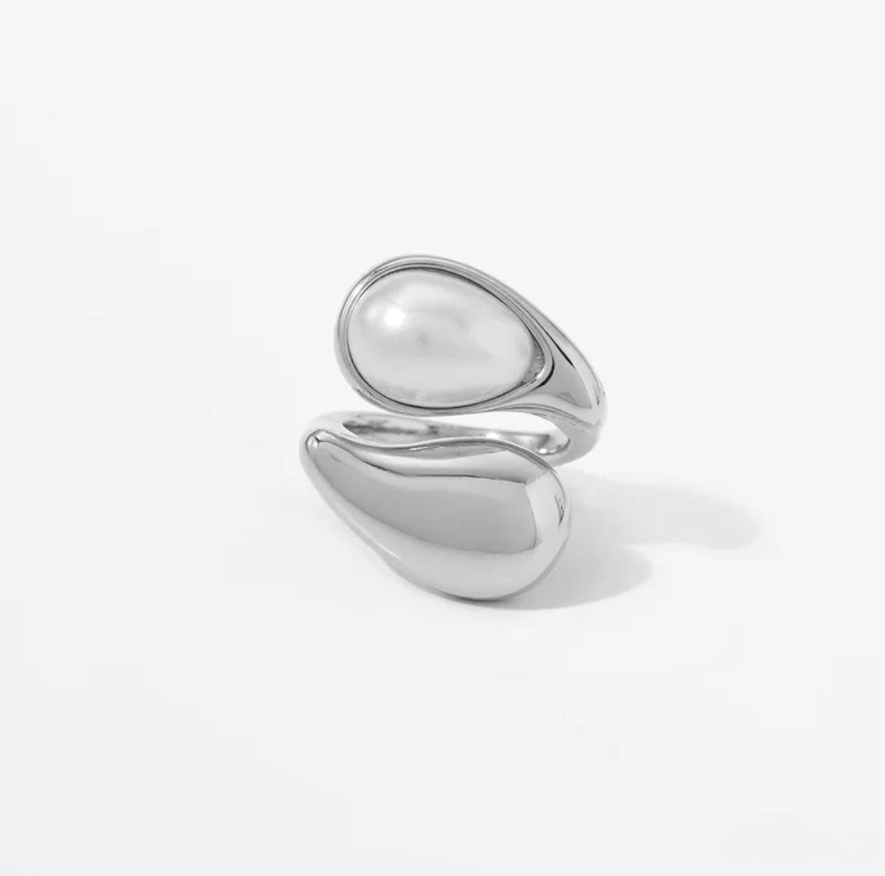 Fluid Shape Statement Ring – Organischer Edelstahlring