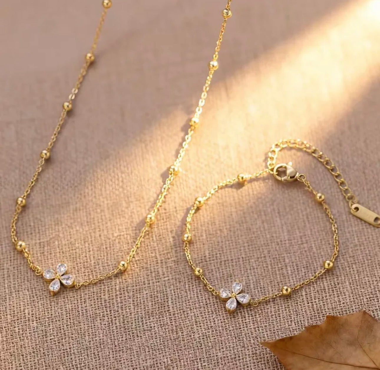 Blossom Shine - Schmuckset mit Zirkonia-Blüten