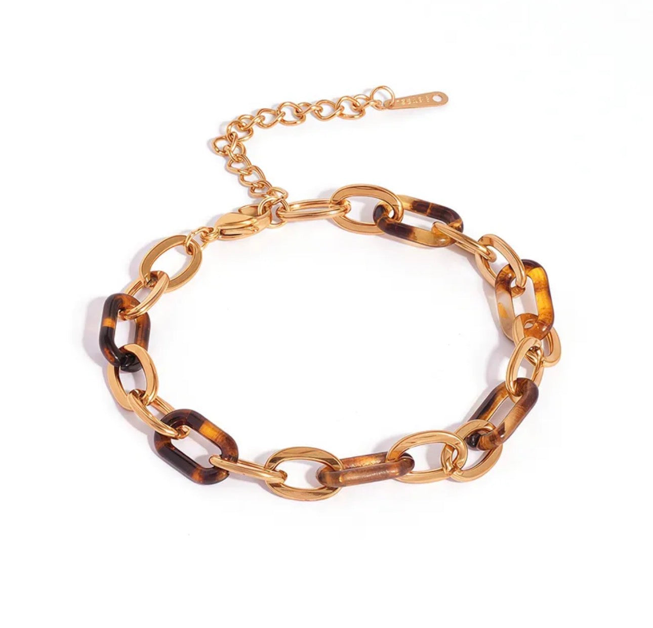 Tortoise Gold Link – Edelstahl Gliederkette / Armband