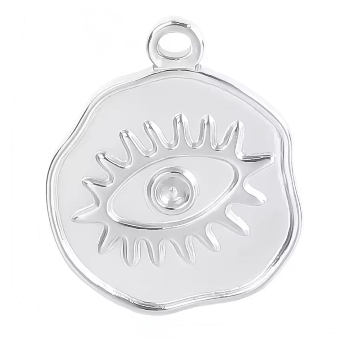 Clear Sight – Auge-Charm aus Edelstahl (Silber)