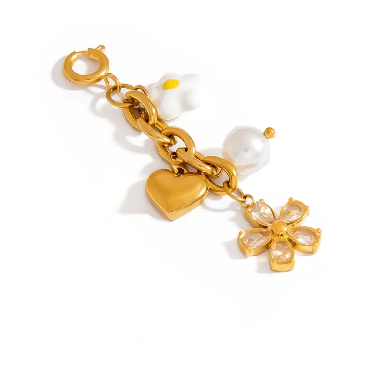 Golden Daisy – Charm Anhänger mit Blume & Herz