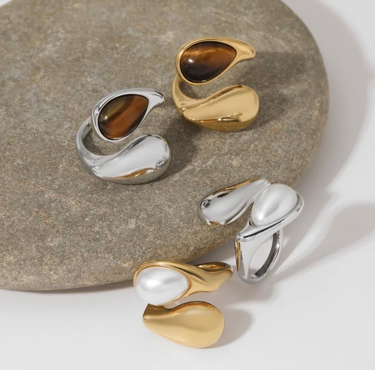 Fluid Shape Statement Ring – Organischer Edelstahlring