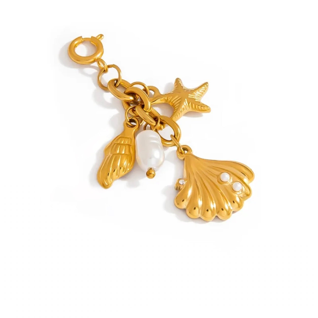 Ocean Treasures – Charm Anhänger mit Muschel & Seestern