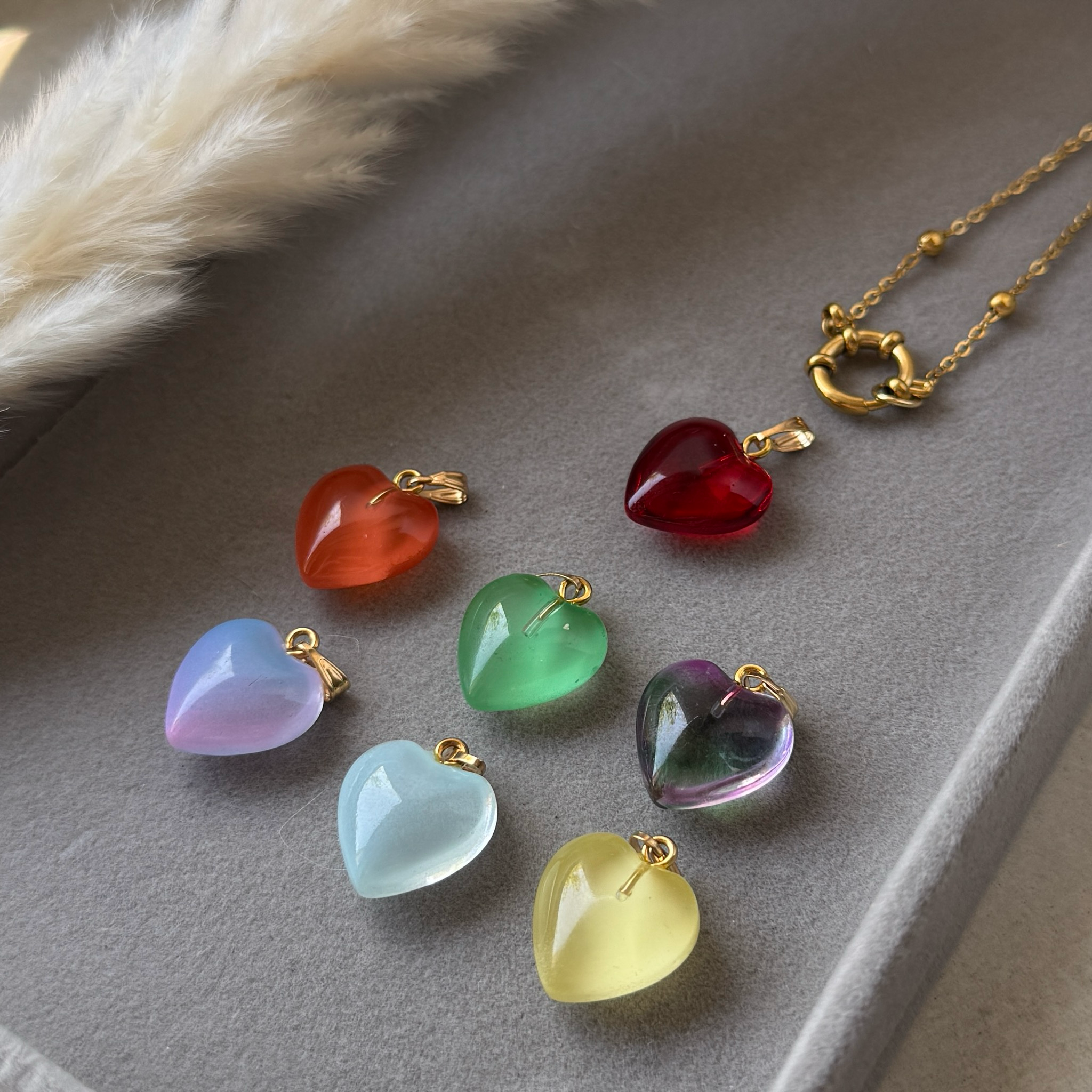 Candy Hearts – Glasherz-Anhänger in 8 Farben
