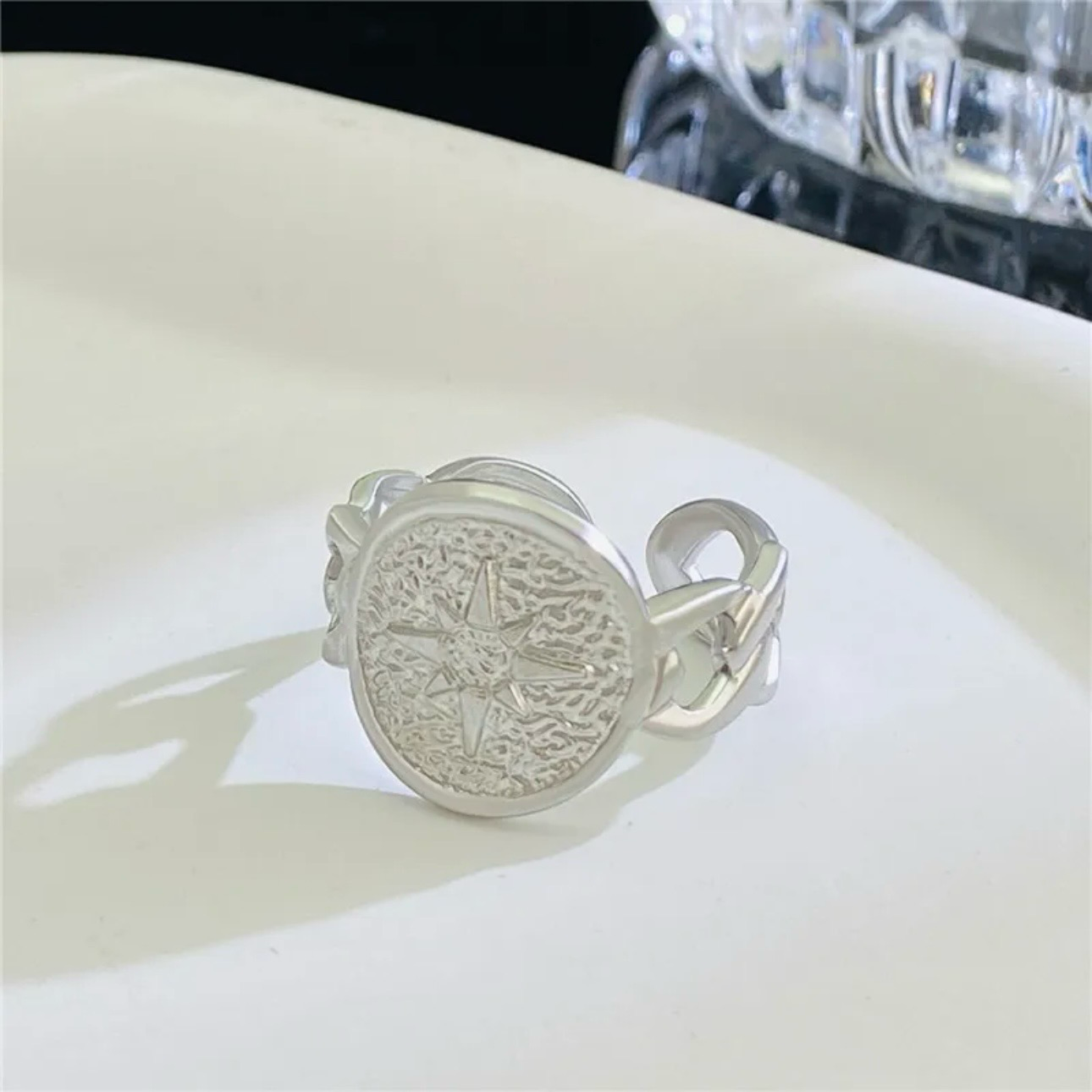 Compass Star – Edelstahl Ring mit Kompass-Design