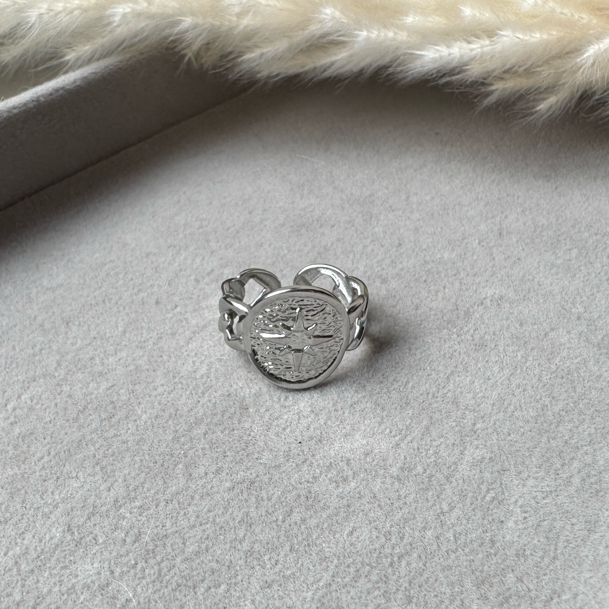 Compass Star – Edelstahl Ring mit Kompass-Design