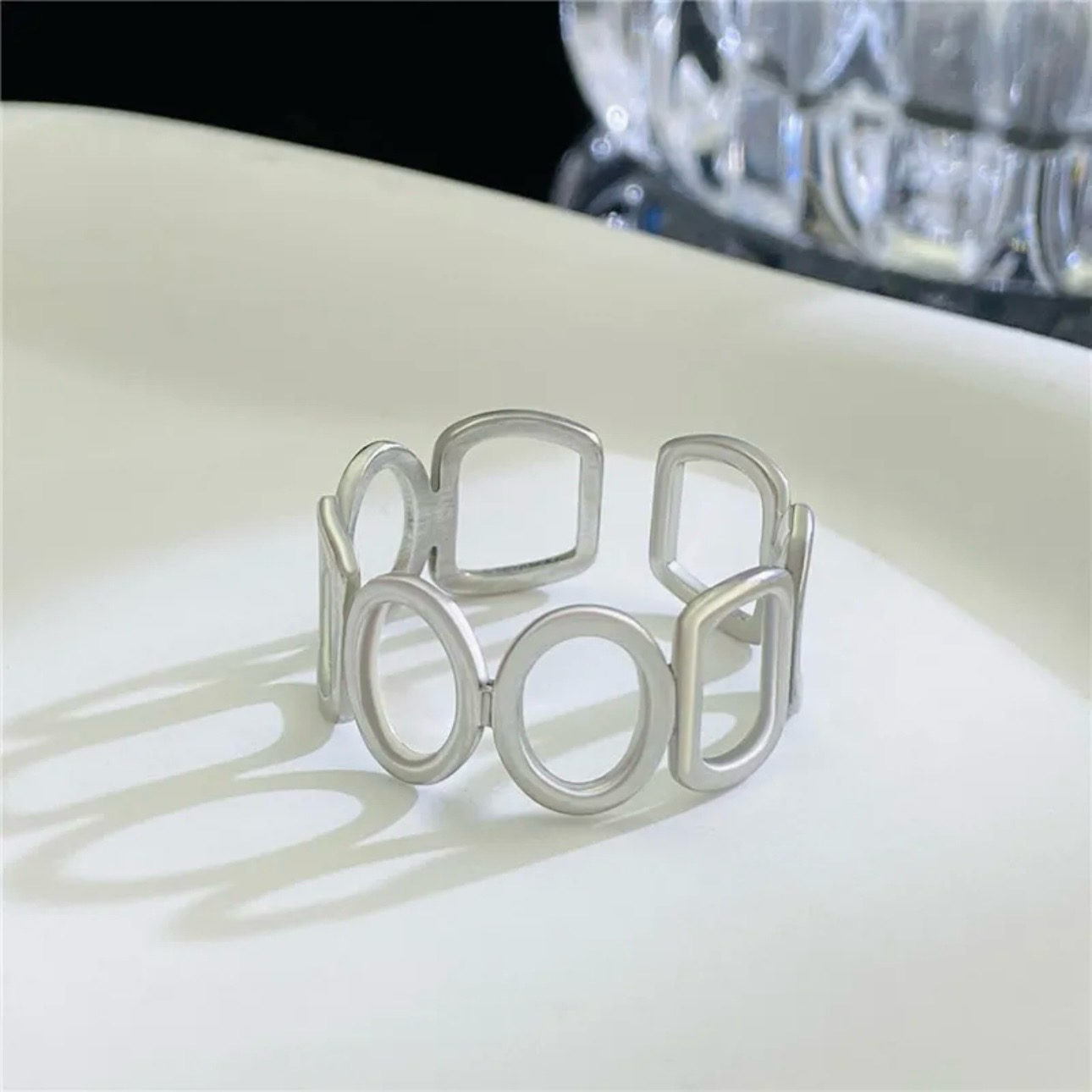 Geo Shapes – Edelstahl Ring mit geometrischen Formen