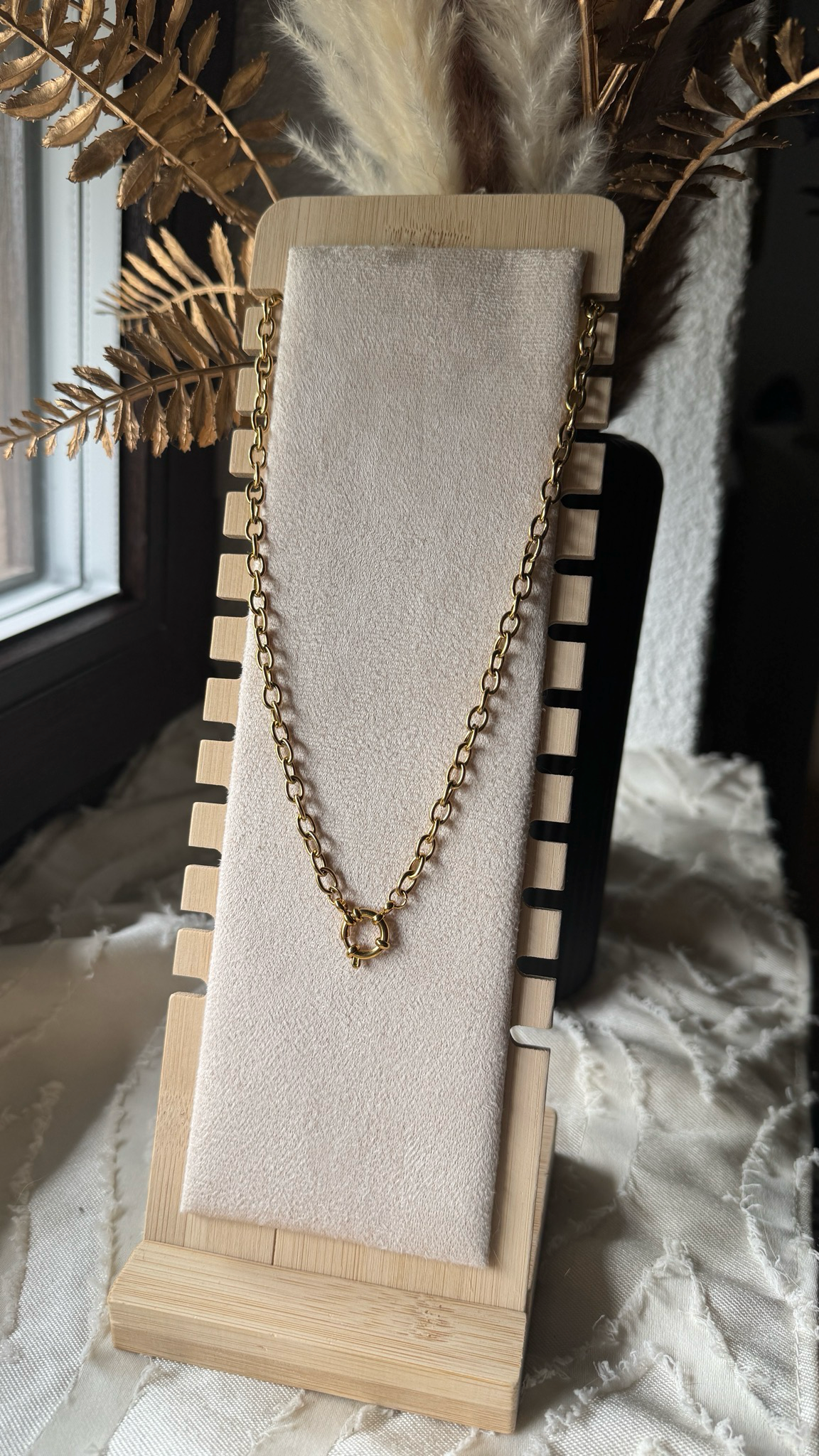 Golden Link Necklace – Charm-Basis aus Edelstahl