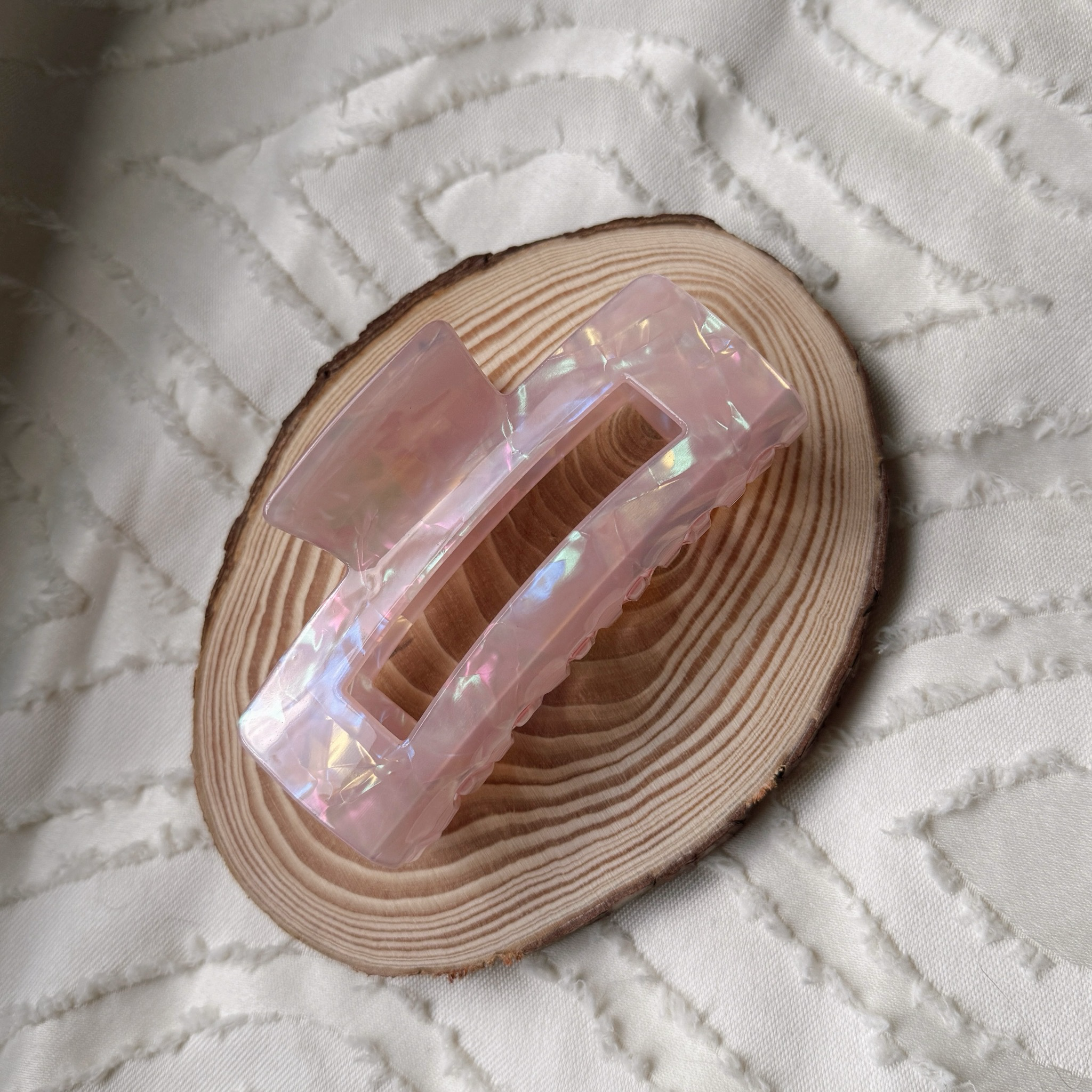 Lyra – Haarspange in zartem Rosa mit Hologlanz