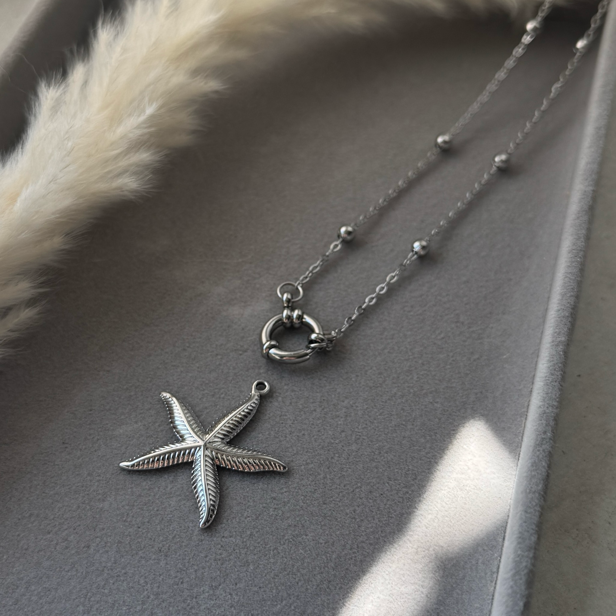 Sea Grace – Großer Seestern-Charm aus Edelstahl | Silber