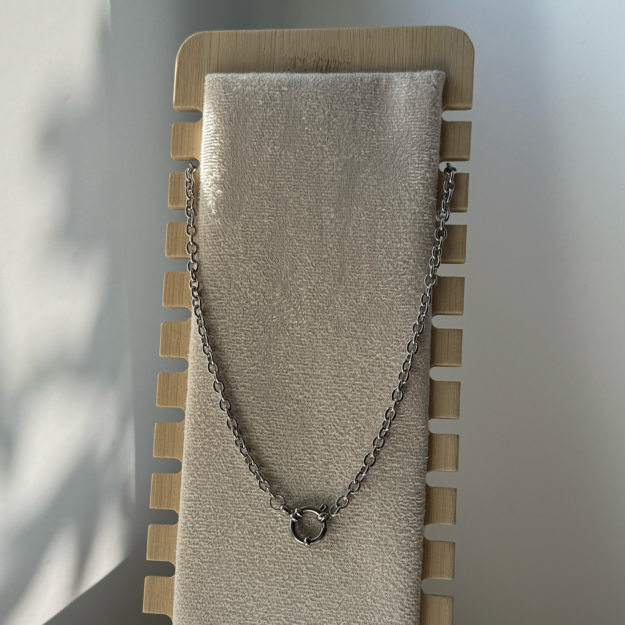 Silver Link Necklace – Charm-Basis aus Edelstahl | Silber