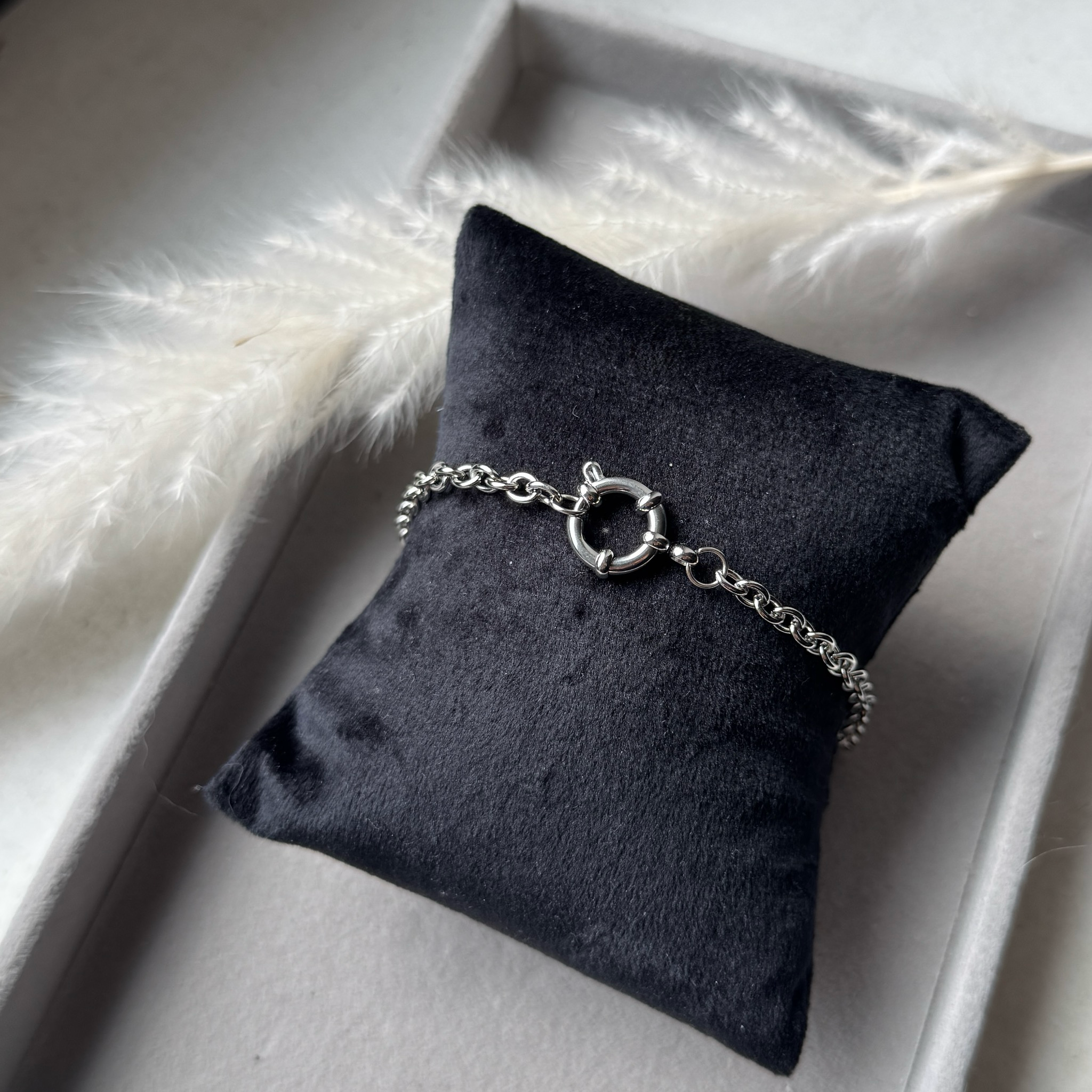 Silver Link Bracelet – Charm-Basis aus Edelstahl | Silber