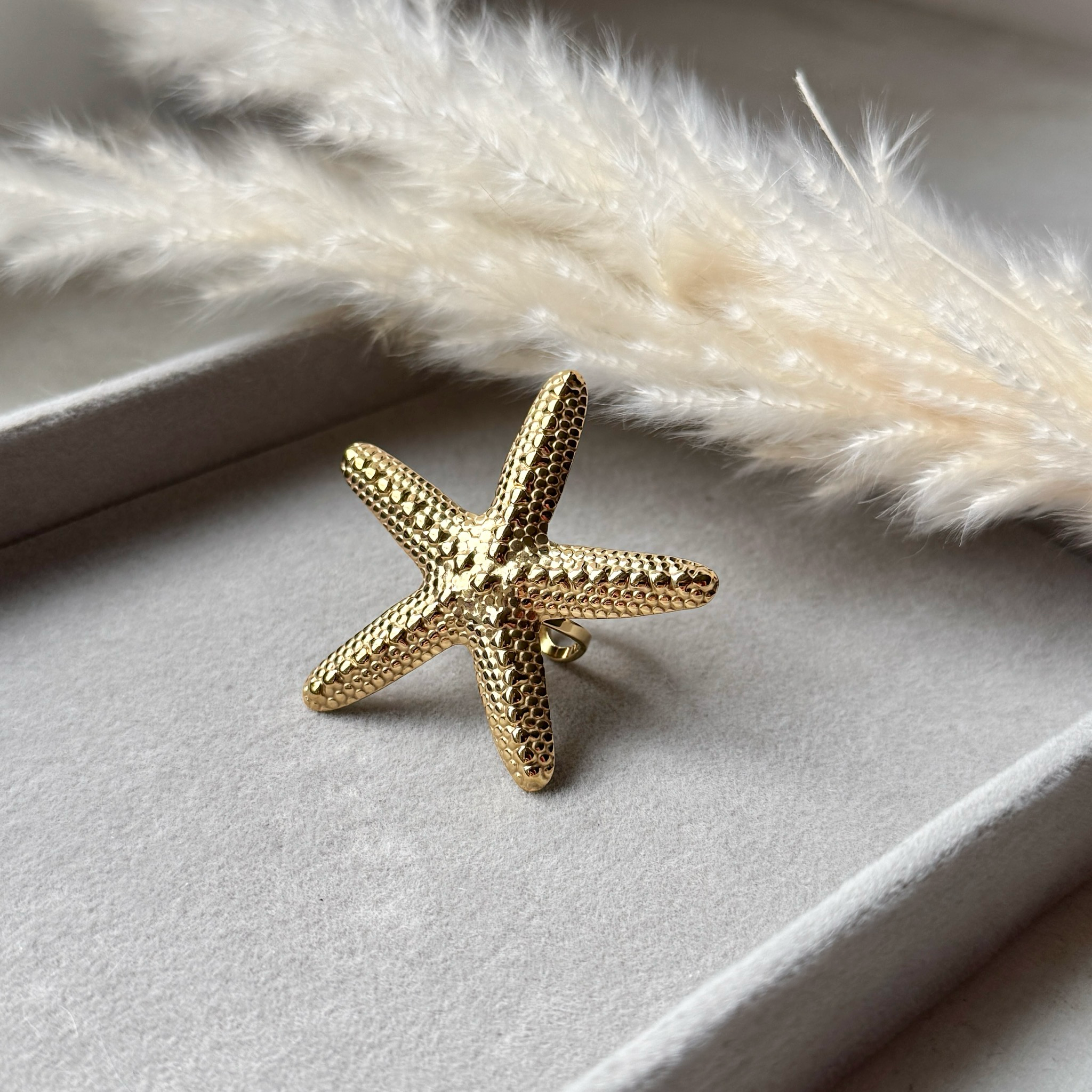 Starfish Treasure – XXL-Goldener Seestern-Ring