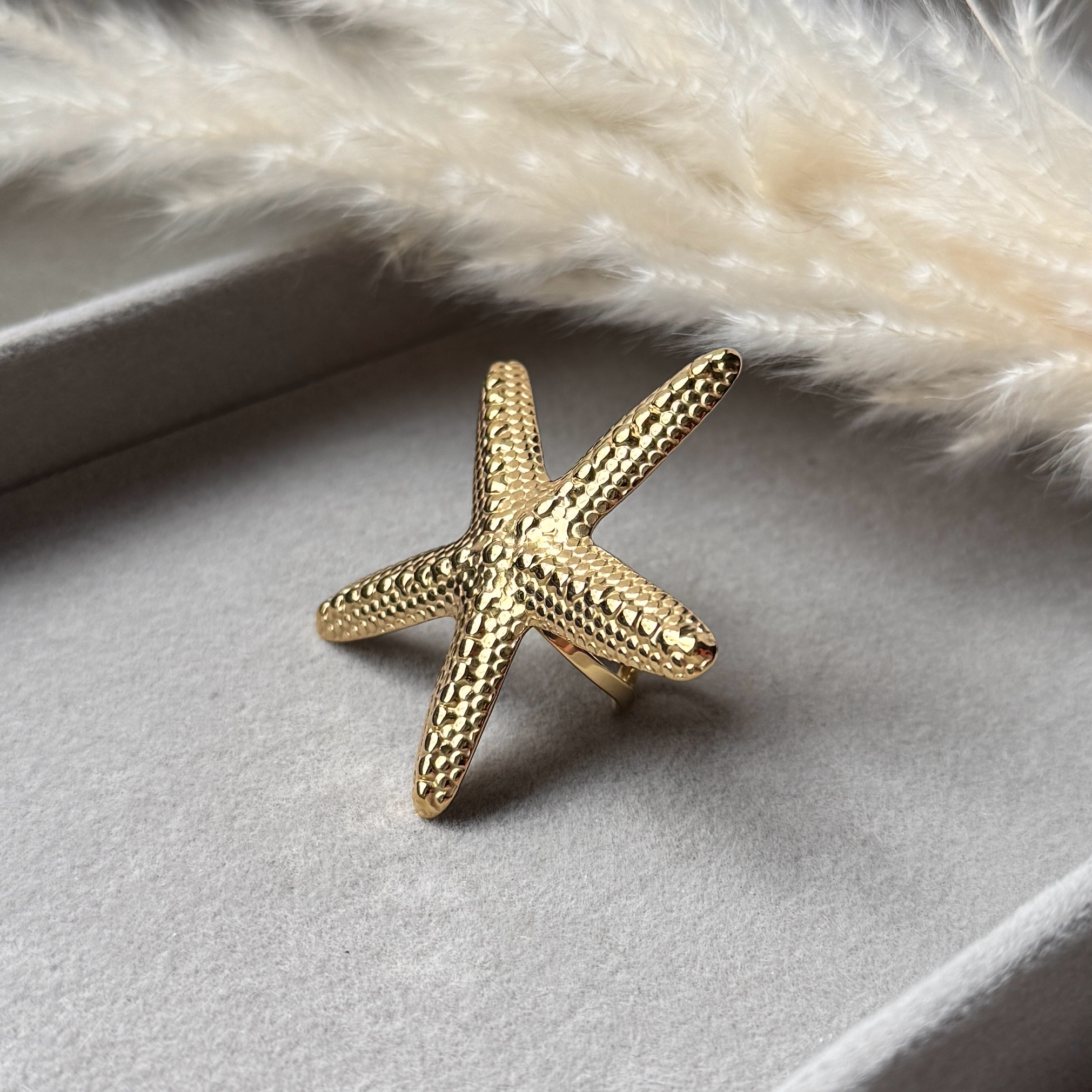 Starfish Treasure – XXL-Goldener Seestern-Ring