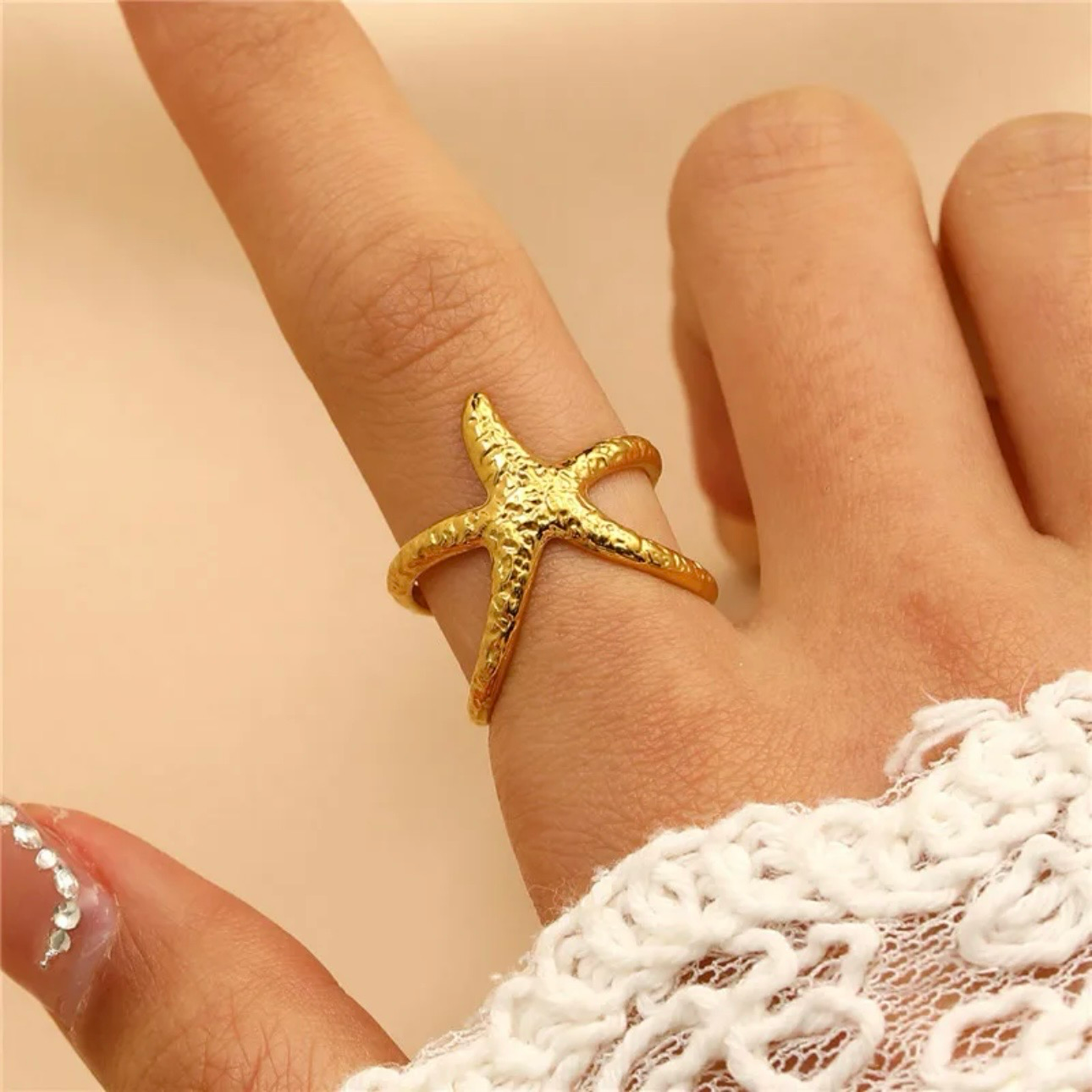 Stella Mare – Verstellbarer Ring in Seestern-Optik