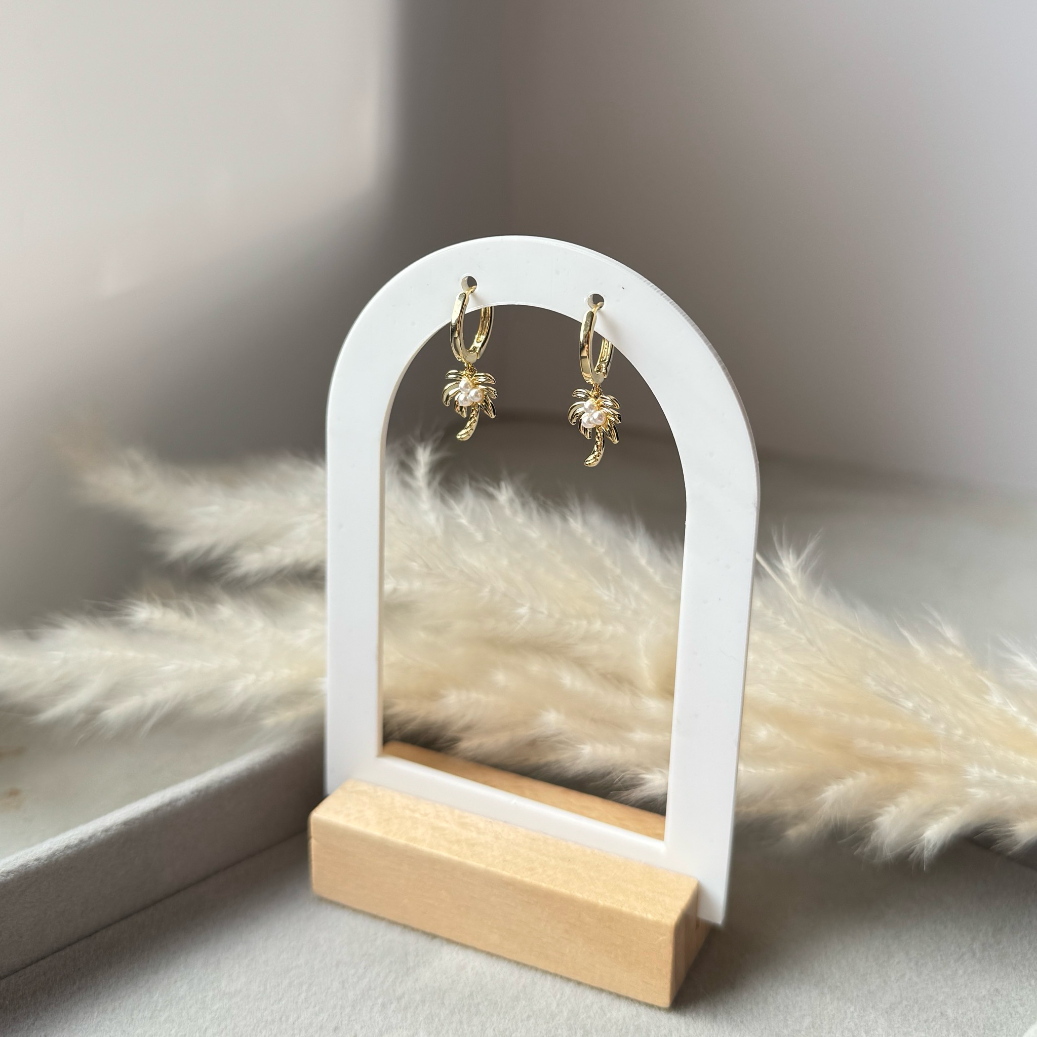 Tropical Vibes – Goldene Palmen Creolen