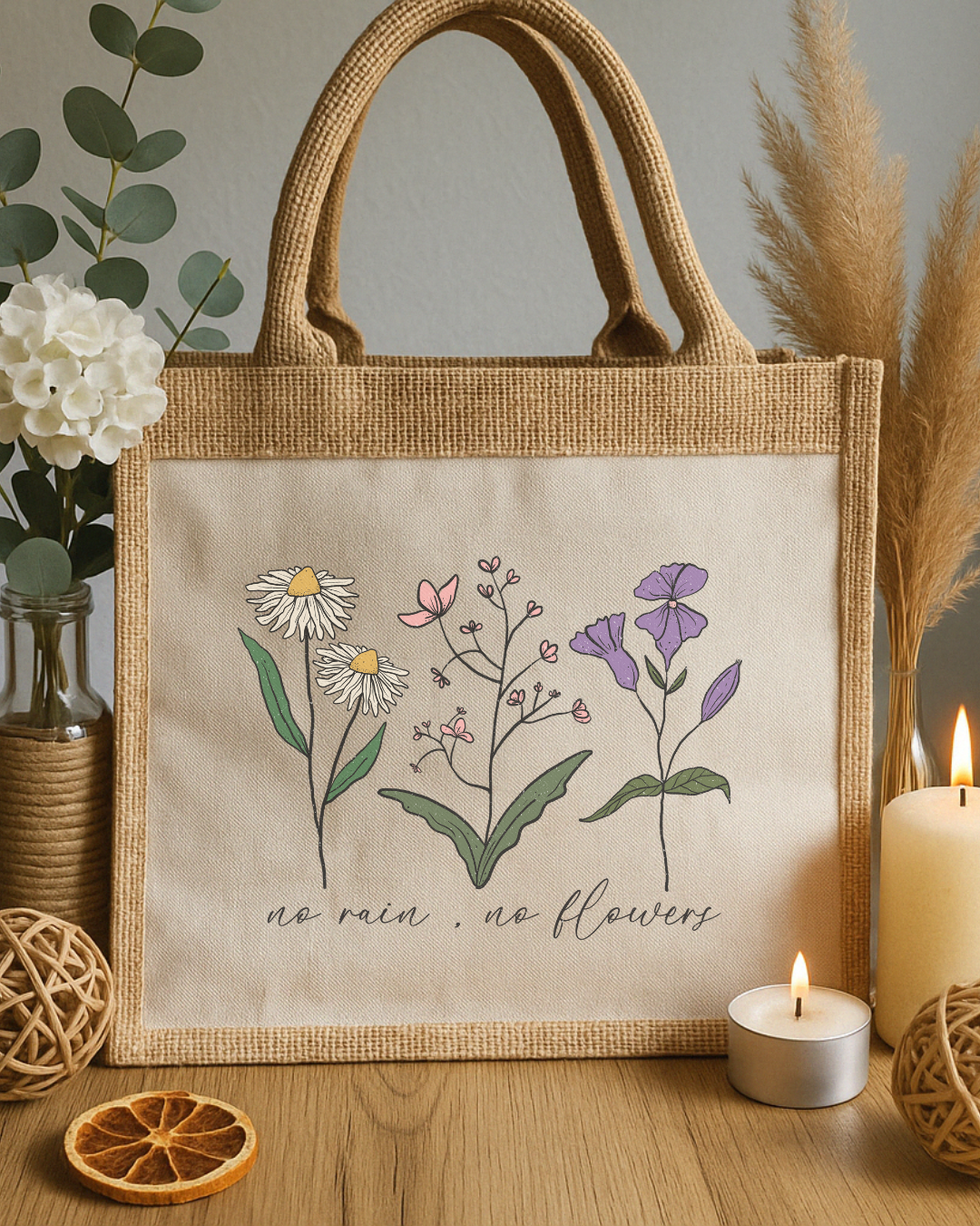 Show Yourself More Love – Stylische Jutetasche mit liebevoller Botschaft
