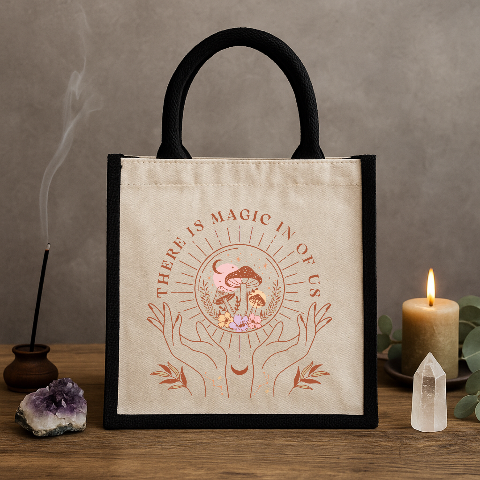 There Is Magic in Us – Spirituelle Jutetasche