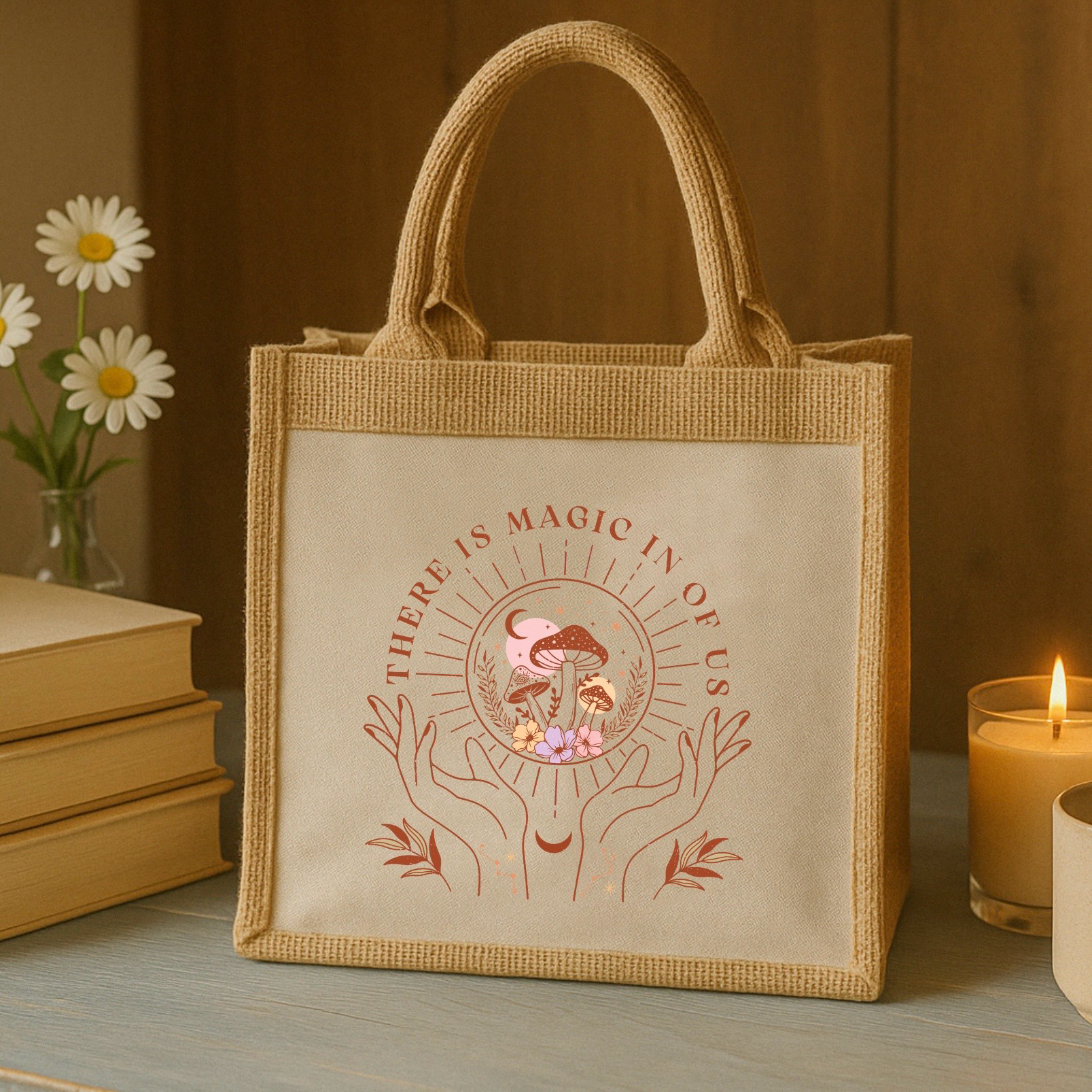 There Is Magic in Us – Spirituelle Jutetasche