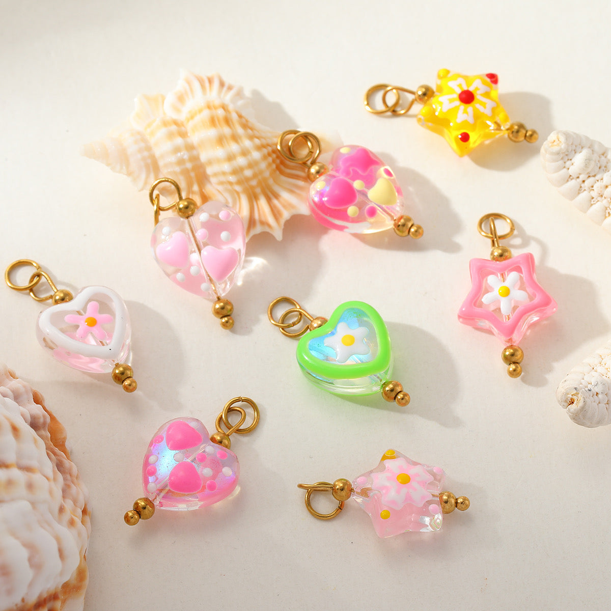 Glass Candy Charms – Herz & Stern Anhänger
