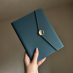 Personalisiertes A5 Ringbuch aus PU Leder | blau