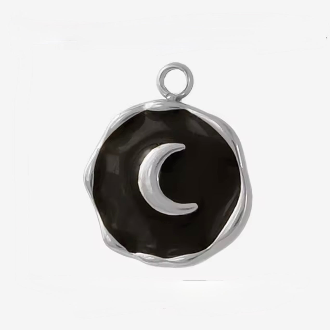 New Moon – Schwarzer Mond-Charm aus Edelstahl