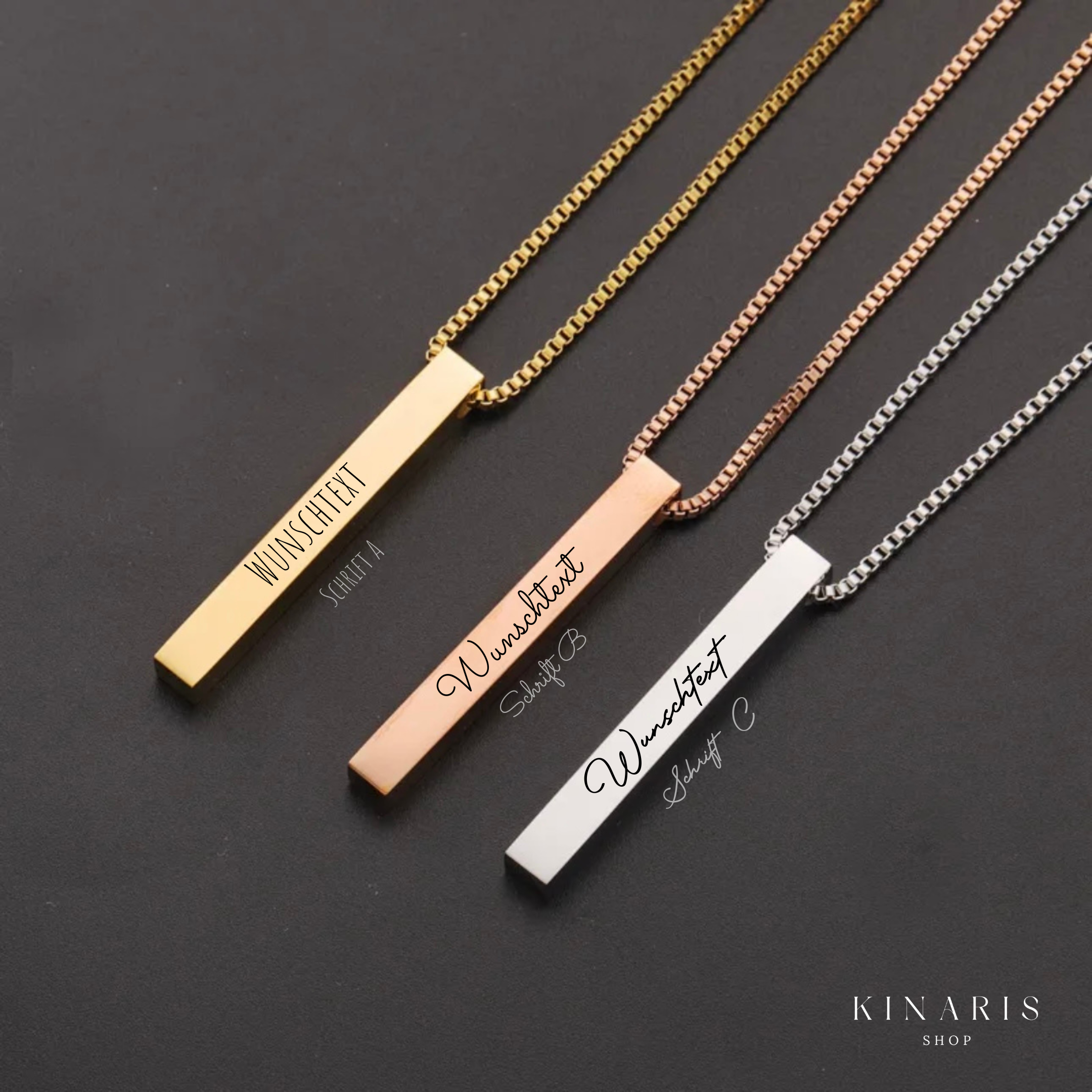 GRAVIA | Personalisierte Gravur-Bar Kette aus Edelstahl 316L