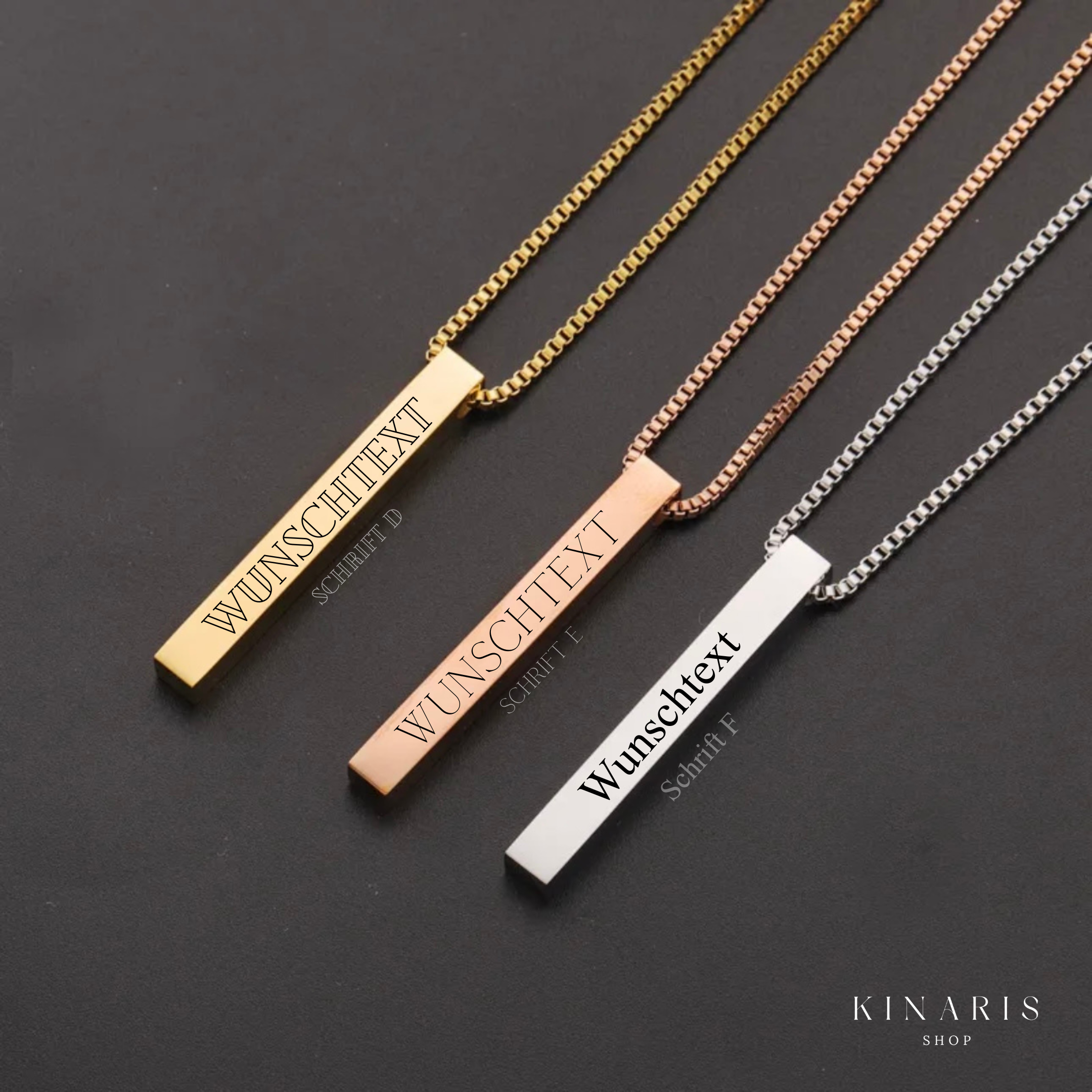 GRAVIA | Personalisierte Gravur-Bar Kette aus Edelstahl 316L